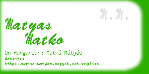 matyas matko business card